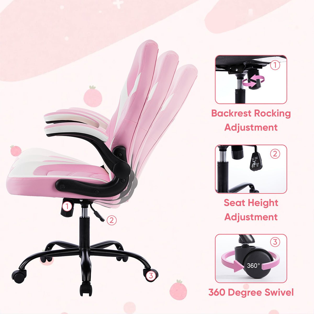 PU Leather Ergonomic Office Chair Swivel Computer Gaming Chair