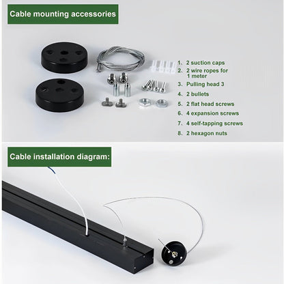 Minimalist Black LED Recessed Office Hanging Linear Light Set