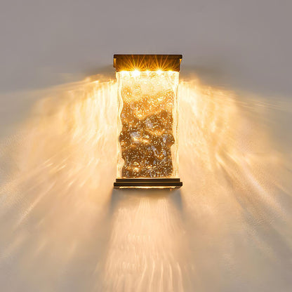 Rectangle Water Wave Waterproof Outdoor Porch LED Exterior Wall Lights