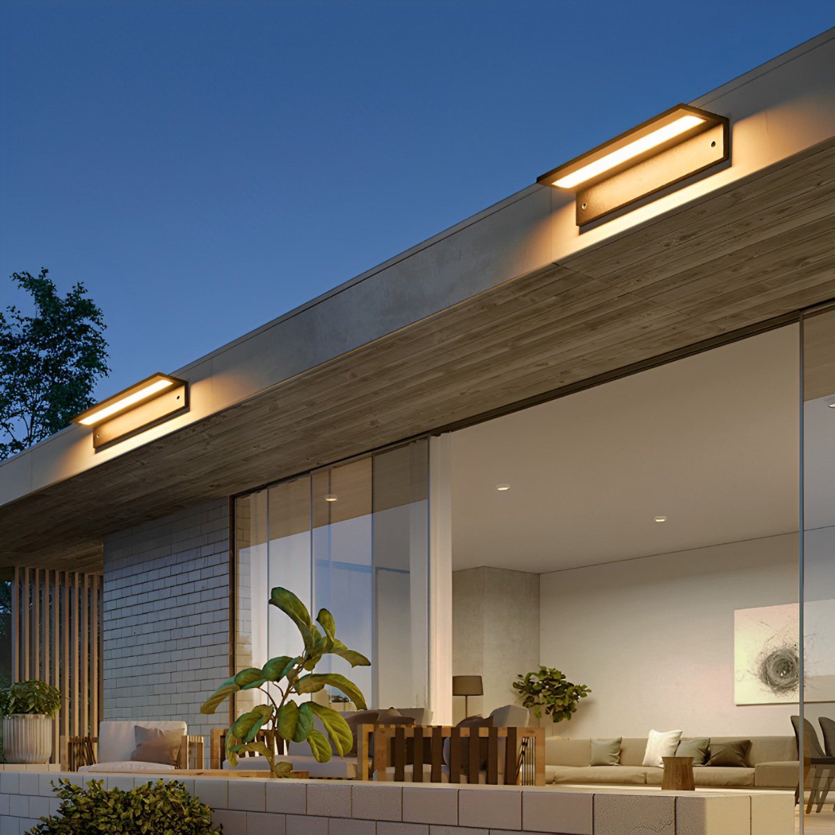 Rectangle Waterproof Modern Minimalist Outdoor Wall Porch Lights