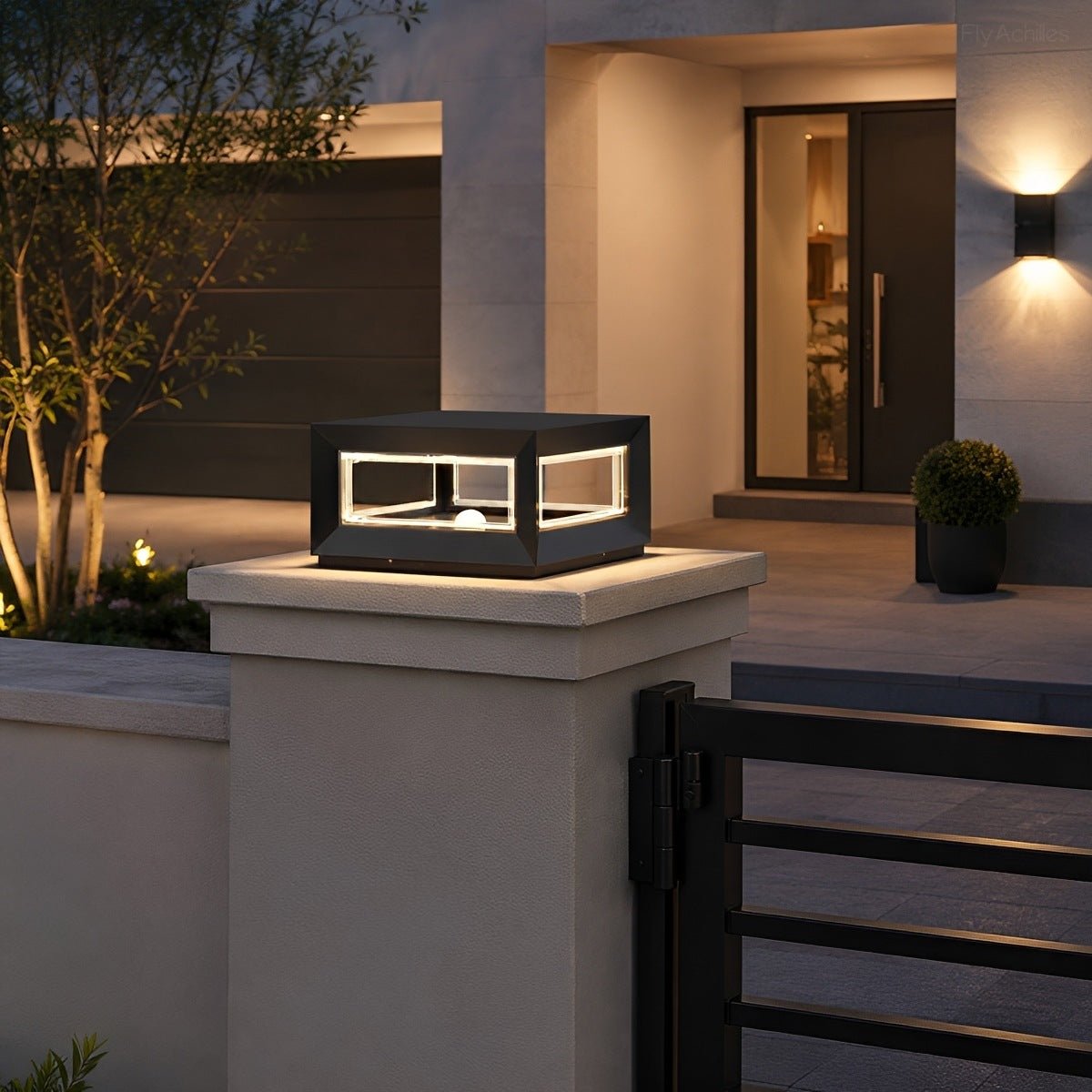 Rectangular Modern Stainless Steel Waterproof LED Outdoor Post Lights