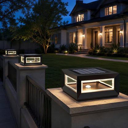 Rectangular Modern Stainless Steel Waterproof LED Outdoor Post Lights