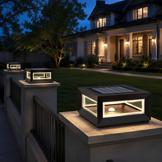 Rectangular Modern Stainless Steel Waterproof LED Outdoor Post Lights