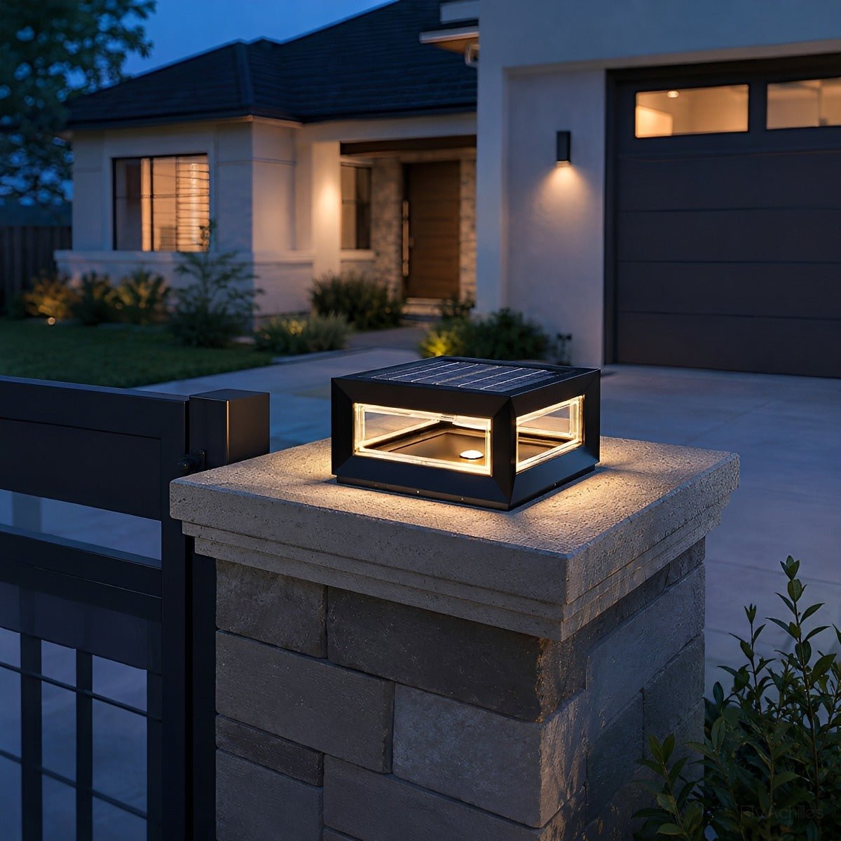 Rectangular Modern Stainless Steel Waterproof LED Outdoor Post Lights