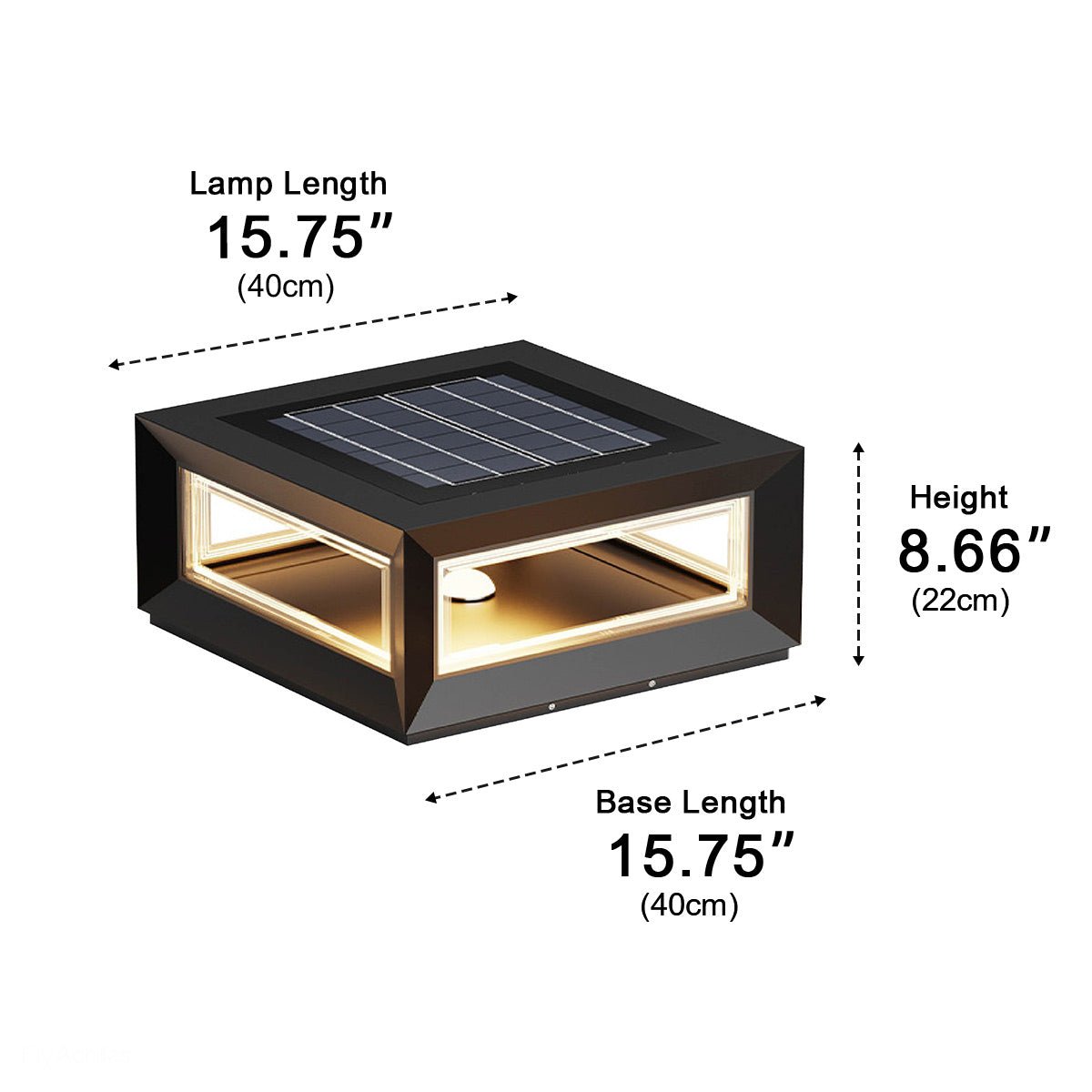 Rectangular Modern Stainless Steel Waterproof LED Outdoor Post Lights
