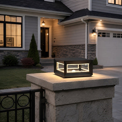 Rectangular Modern Stainless Steel Waterproof LED Outdoor Post Lights