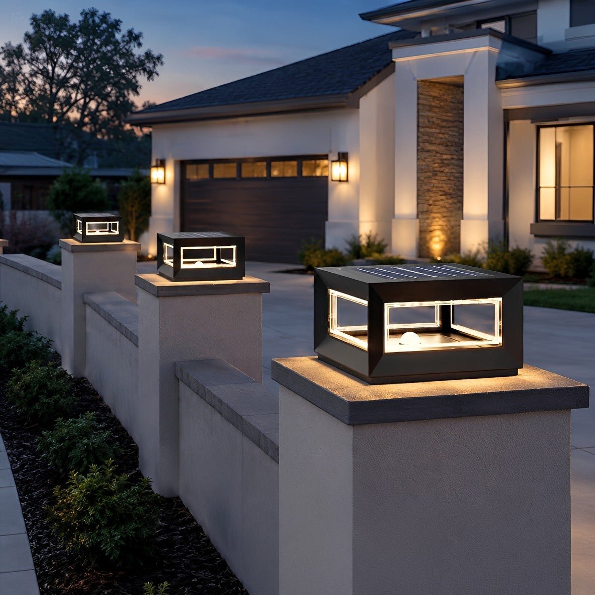 Rectangular Modern Stainless Steel Waterproof LED Outdoor Post Lights