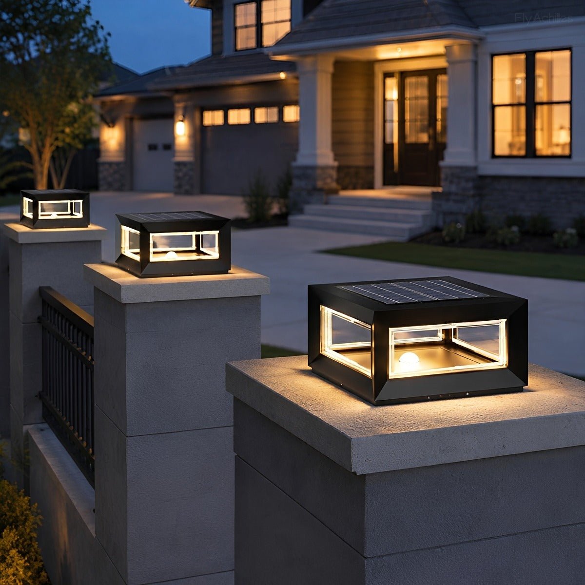 Rectangular Modern Stainless Steel Waterproof LED Outdoor Post Lights