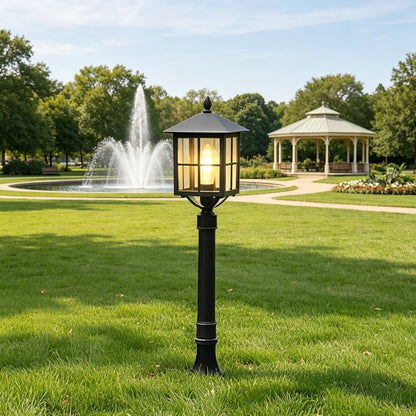 Retro Waterproof Black Outdoor Lawn Post Lights Lantern Lamps