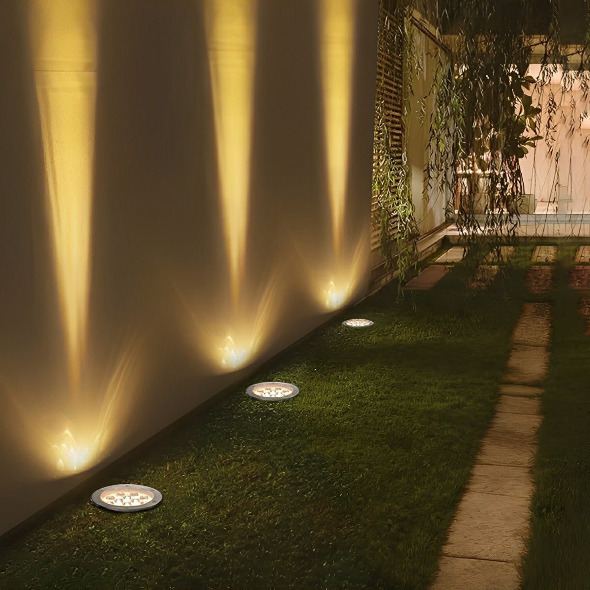 Round Outdoor LED In-Ground Lights Landscape Lights Wall Washer Lights