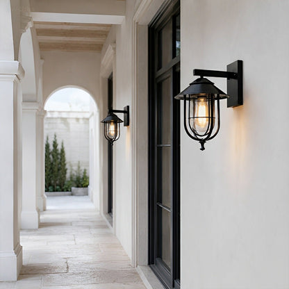 Rustic Birdcage Waterproof Outdoor LED Porch Wall Light