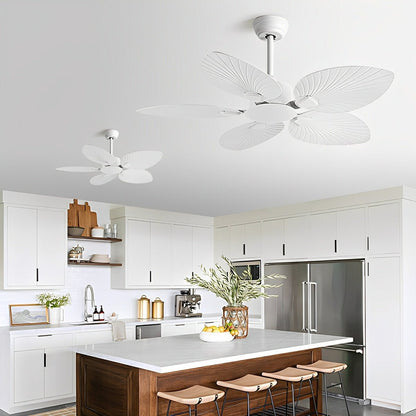 Rustic Coastal Leaf-shaped Modern DC Motor Reverse Ceiling Fan