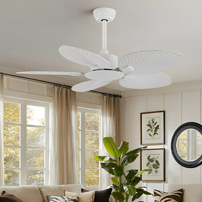 Rustic Coastal Leaf-shaped Modern DC Motor Reverse Ceiling Fan