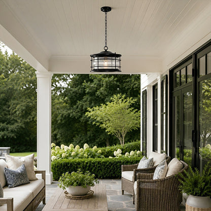 Rustic Modern Super Bright Black Outdoor Pendant Lights Lantern