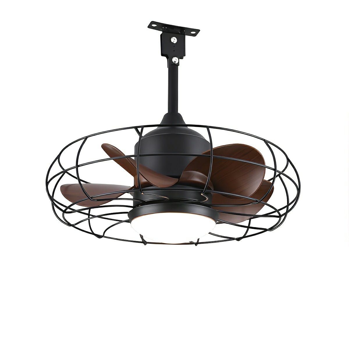 Rustic Round Outdoor DC Motor Reverse Ceiling Fan Light 19.69"