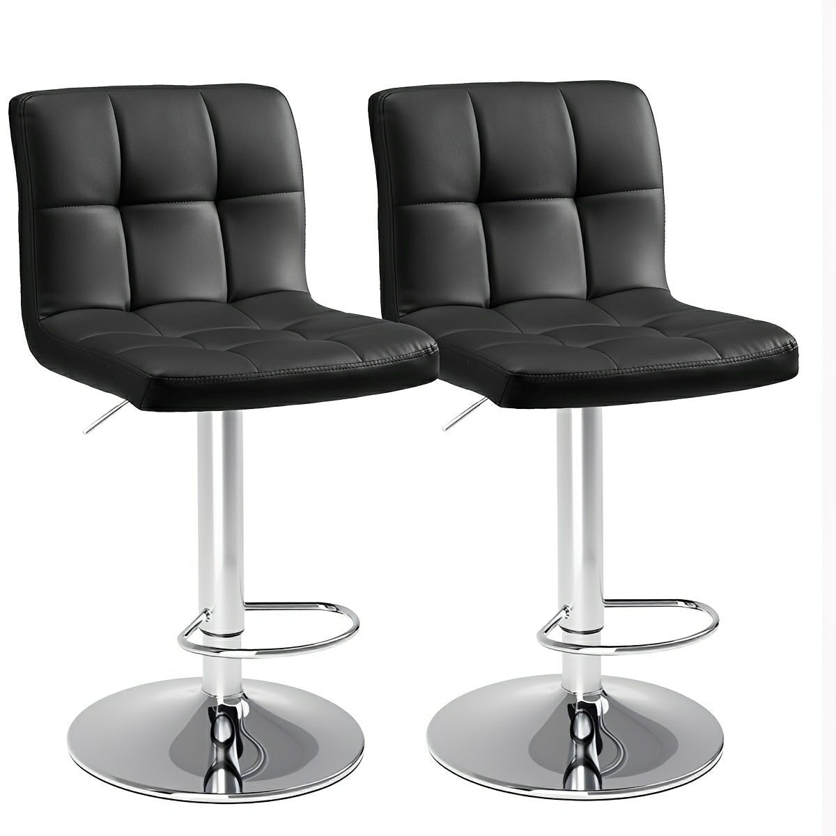 Set of 2 Ergonomic Adjustable Swivel Bar Stools
