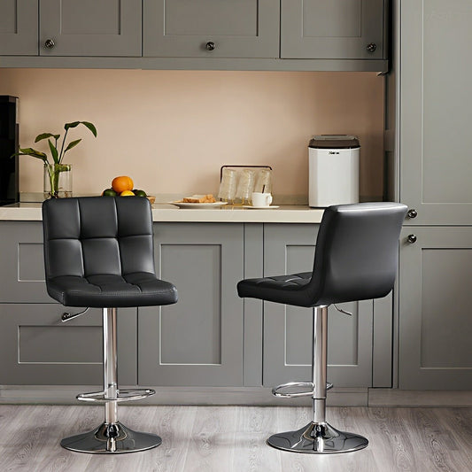 Set of 2 Ergonomic Adjustable Swivel Bar Stools