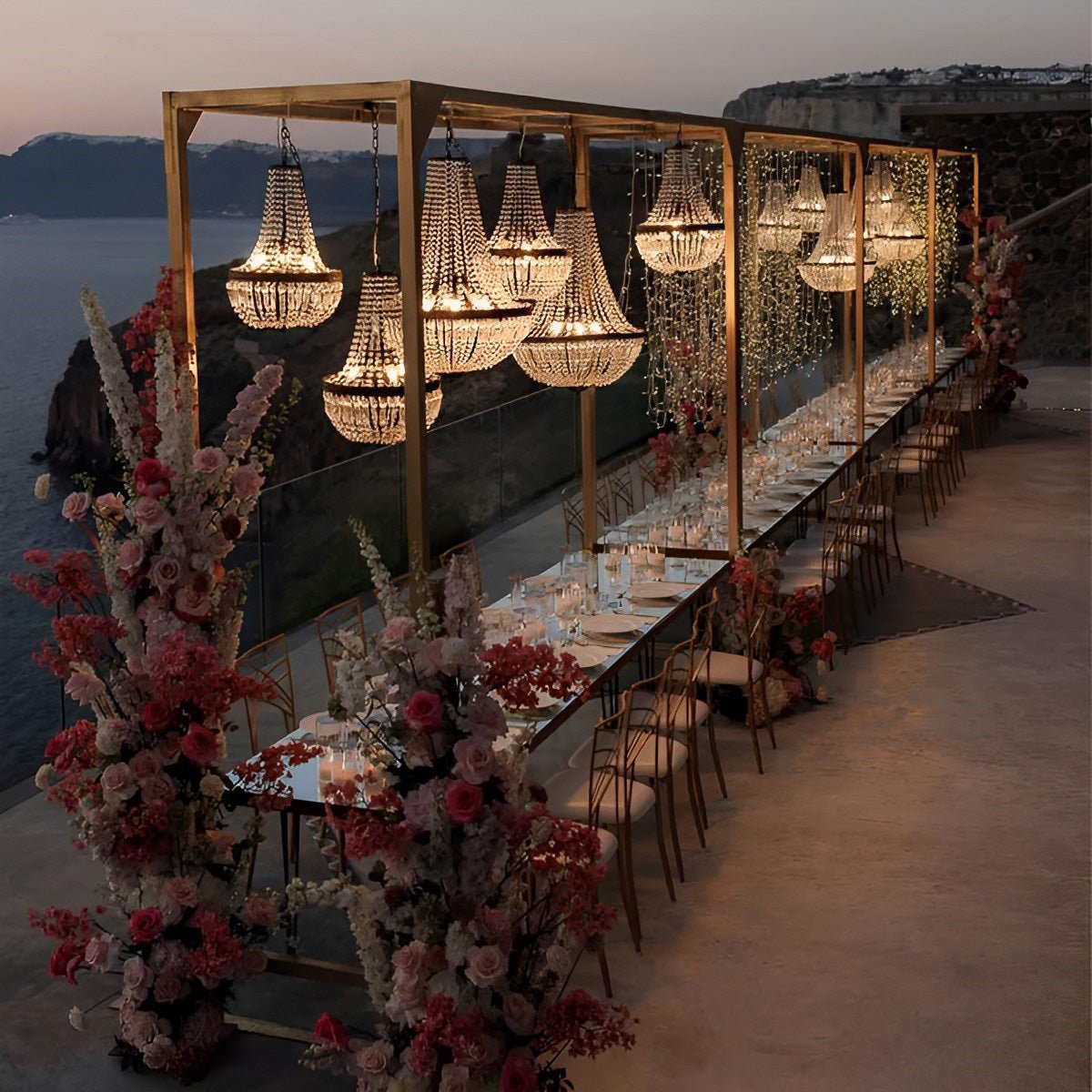 Set of 2 Luxury Waterproof Outdoor Wedding Crystal Chandeliers