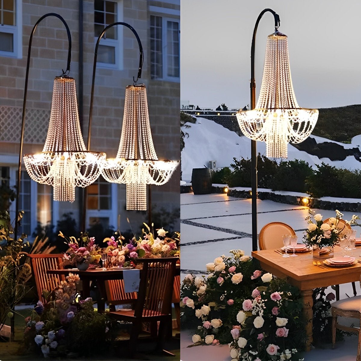 Set of 2 Luxury Waterproof Outdoor Wedding Crystal Chandeliers