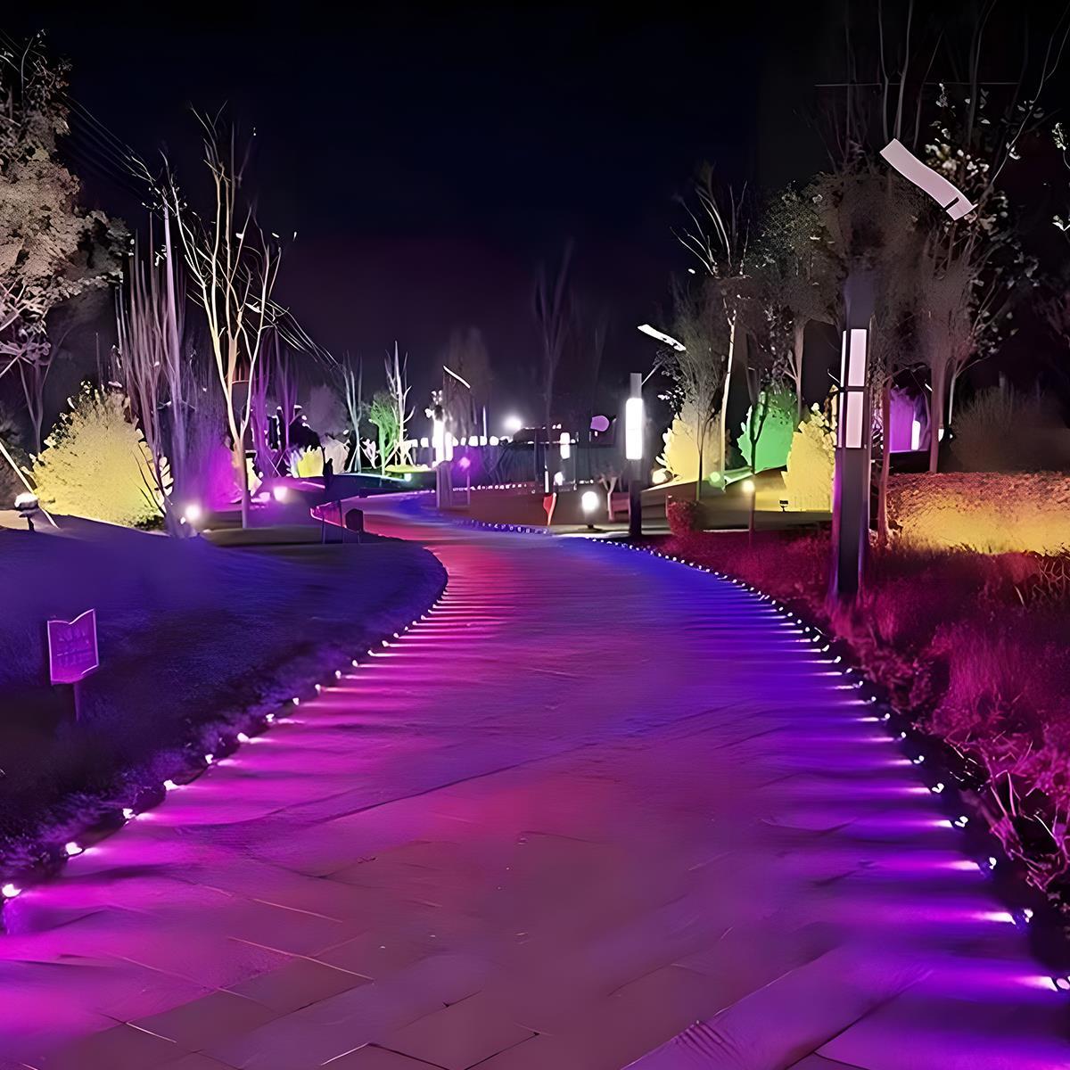 Solar Outdoor Waterproof RGB LED Step Deck Lights Star Stairs