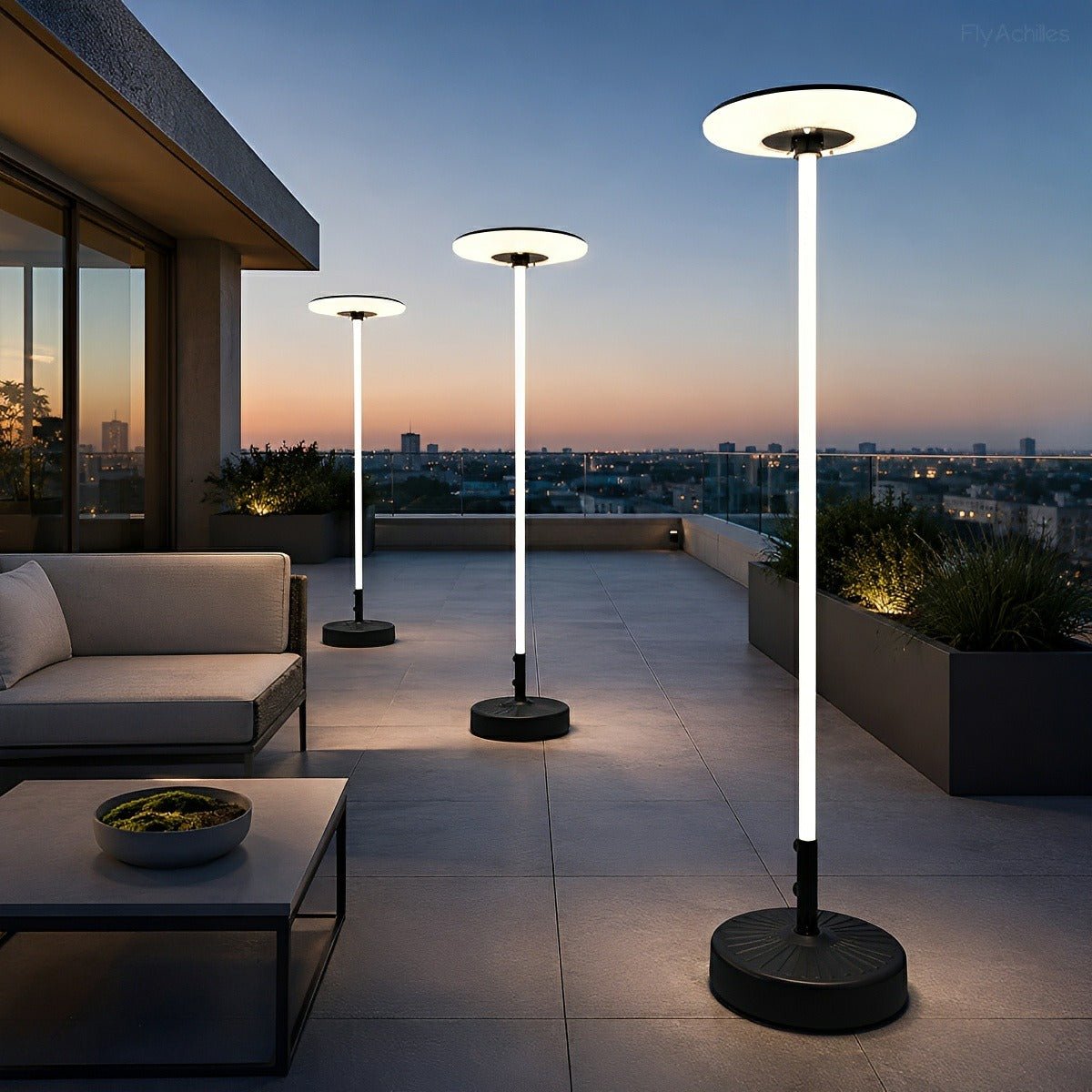 Solar Waterproof Dish Moving & Lifting Outdoor LED Floor Lamps