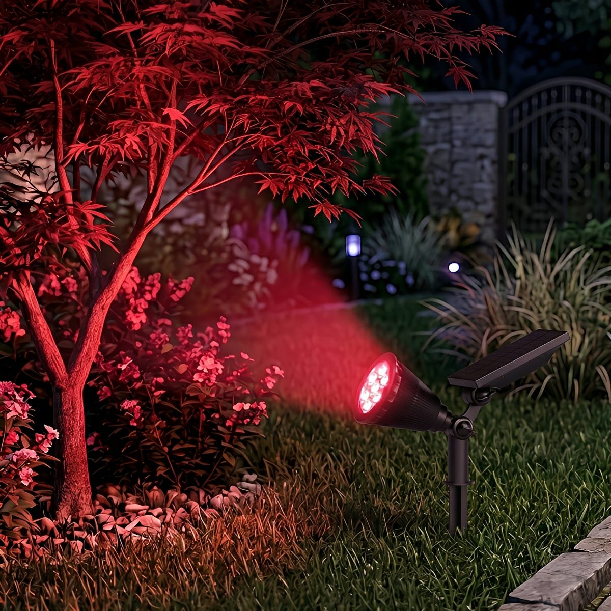 Solar Waterproof LED Landscape Tree Lighting Outdoor Spot Light