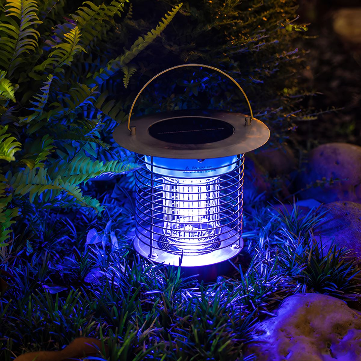 Solar Waterproof LED Outdoor Mosquito Bug Zapper Killer Hanging Lantern Rechargeable