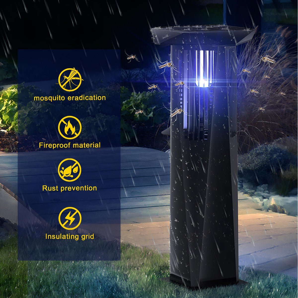 Solar Waterproof LED Outdoor Mosquito Bug Zapper Killer Lawn Lights