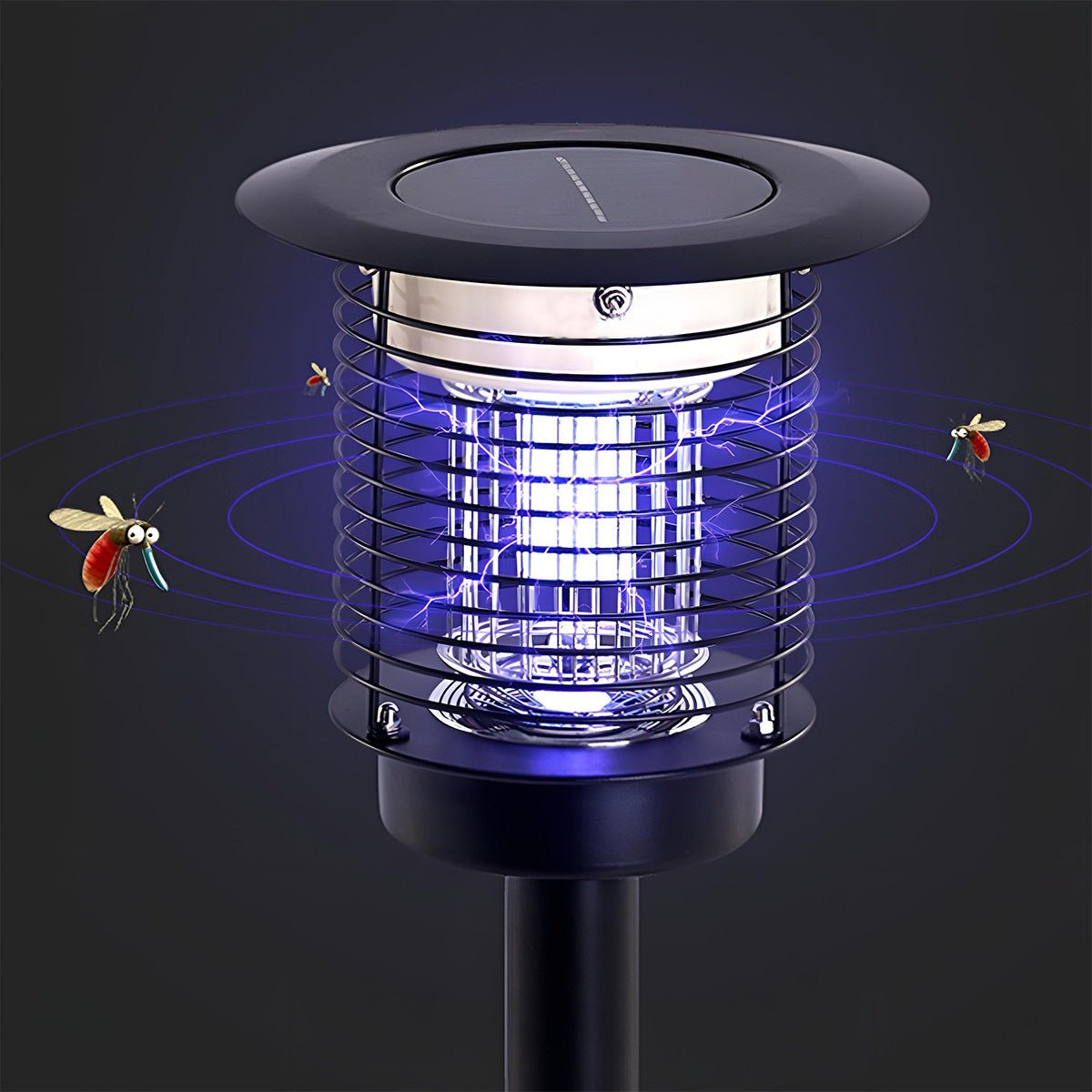 Solar Waterproof LED Outdoor Mosquito Bug Zapper Killer Lawn Pillar Lights