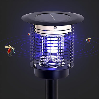 Solar Waterproof LED Outdoor Mosquito Bug Zapper Killer Lawn Pillar Lights
