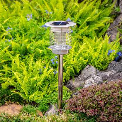 Solar Waterproof LED Outdoor Mosquito Bug Zapper Killer Lawn Pillar Lights