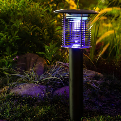 Solar Waterproof LED Outdoor Mosquito Bug Zapper Killer Lawn Pillar Lights
