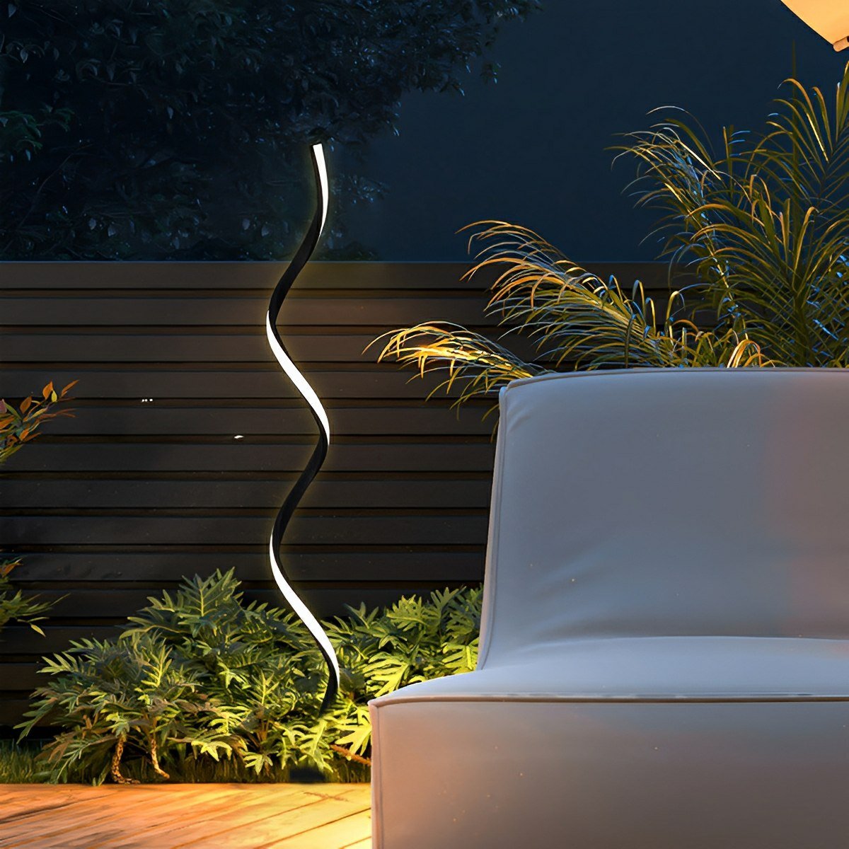 Waterproof Minimalist Spiral Outdoor LED Landscape Lawn Lights