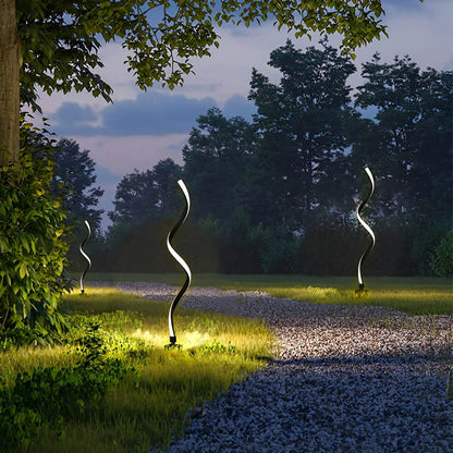Waterproof Minimalist Spiral Outdoor LED Landscape Lawn Lights