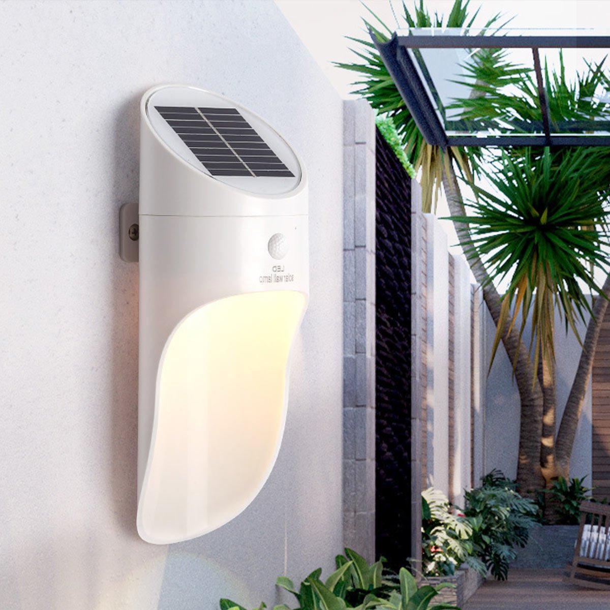 Solar Waterproof Modern Sensor Mode Outdoor Porch LED Wall Lights