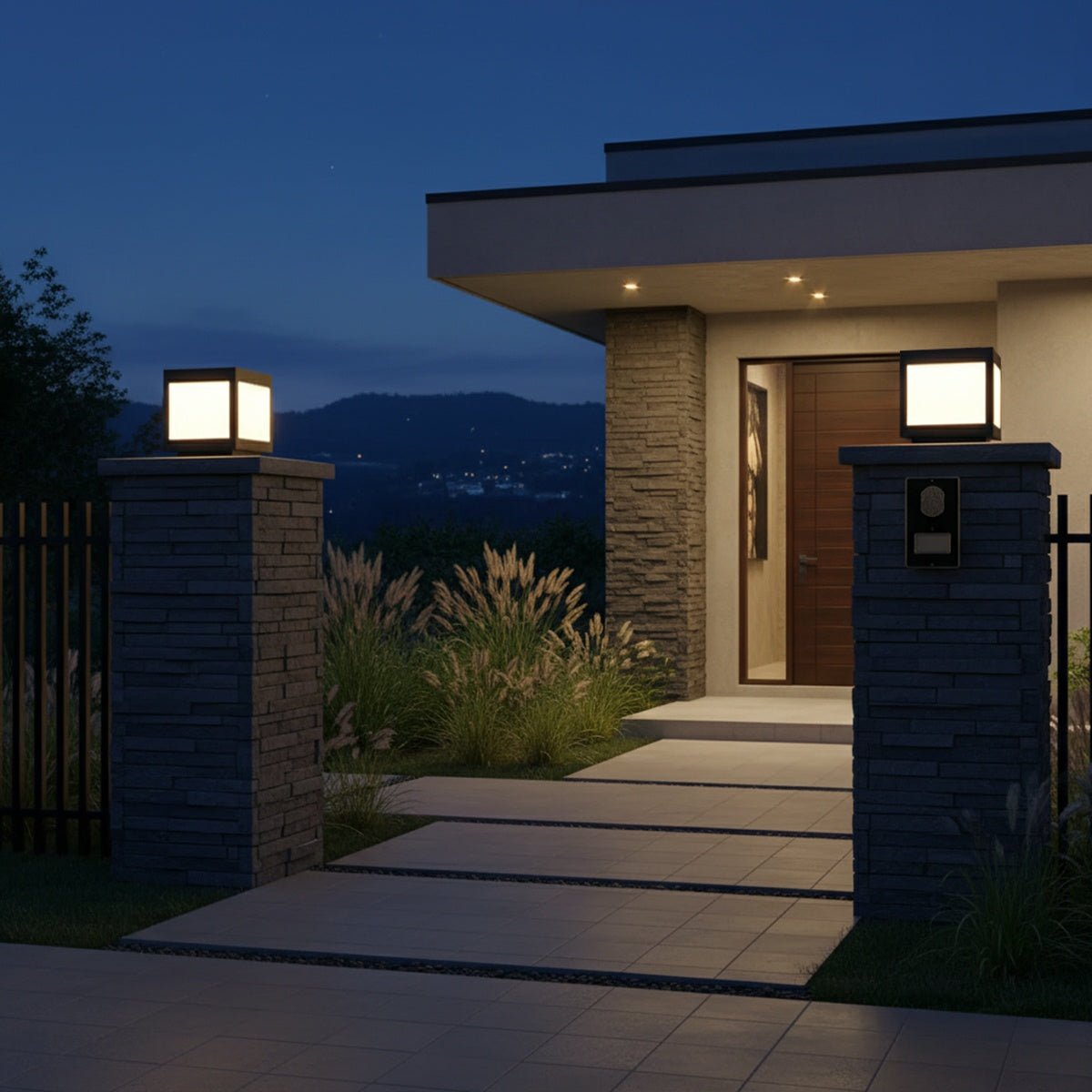 Waterproof Post Cap Aluminum Column Pedestal Light