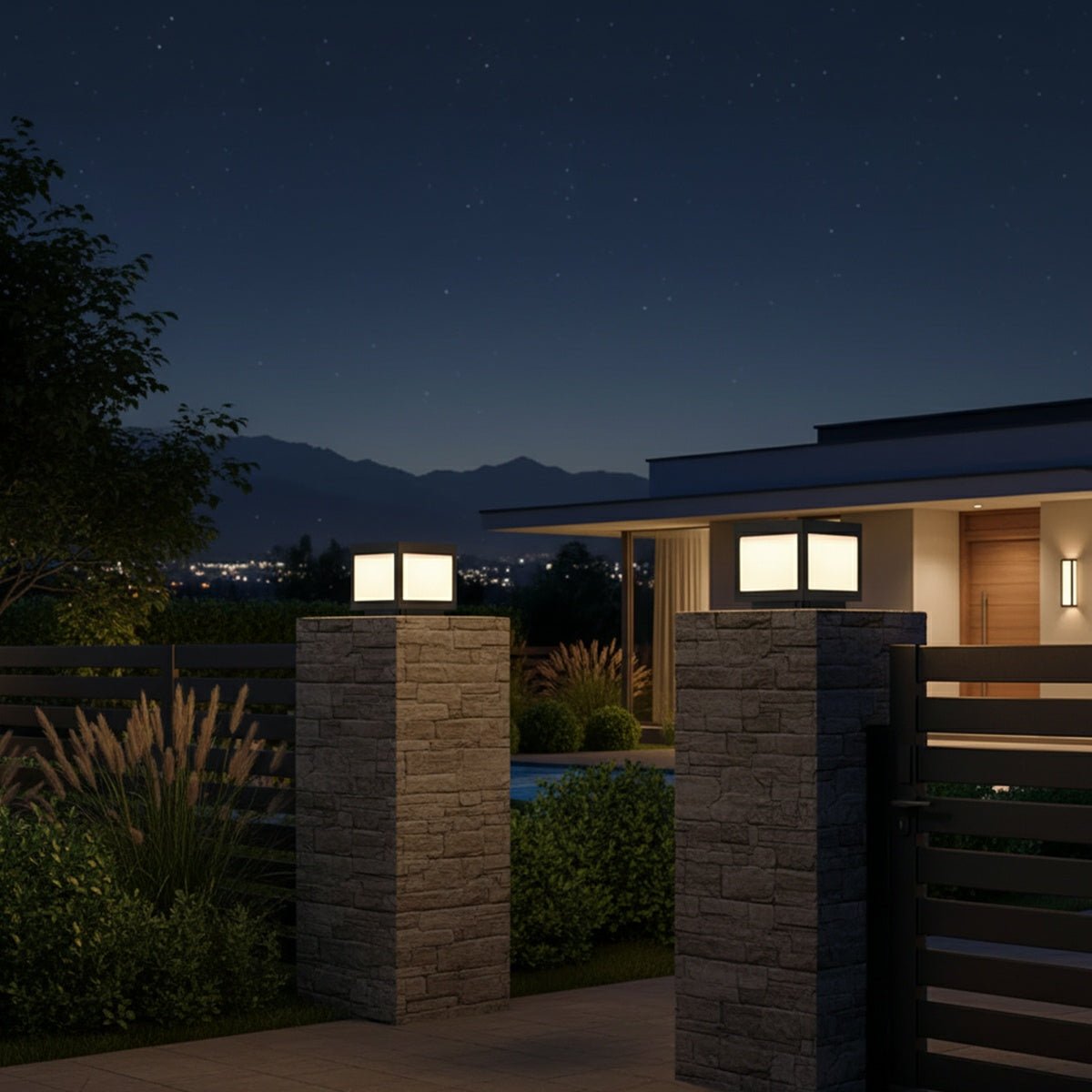 Waterproof Post Cap Aluminum Column Pedestal Light