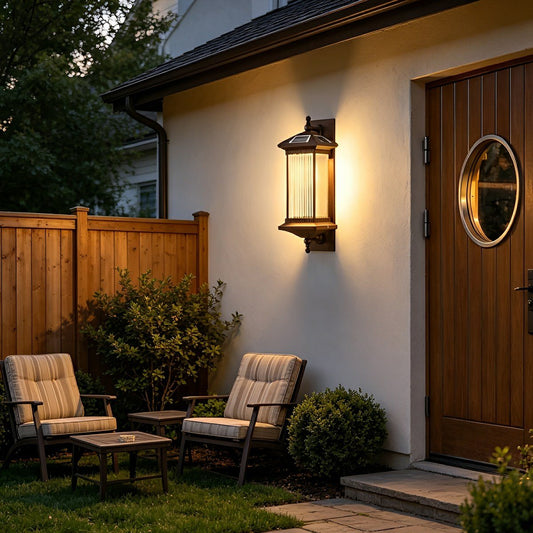 Solar Waterproof Retro Striped Outdoor Wall Lights Sconce