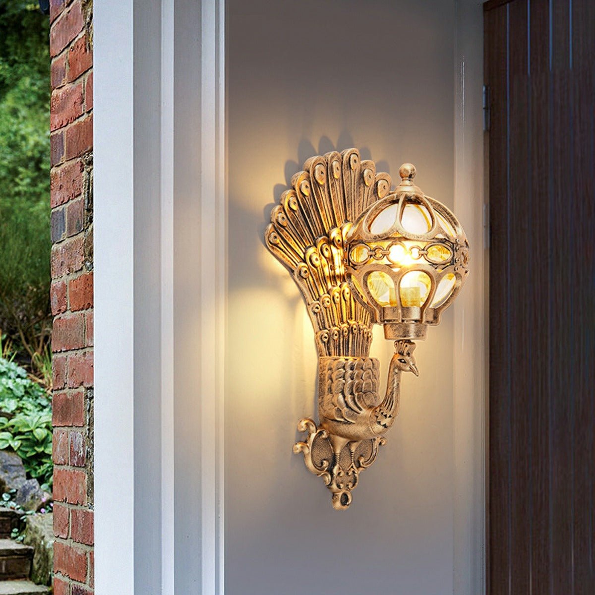 Waterproof Vintage Peacock Outdoor LED Porch Wall Lights