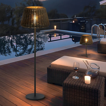 Waterproof Weave Shade LED Outdoor Floor Lamp
