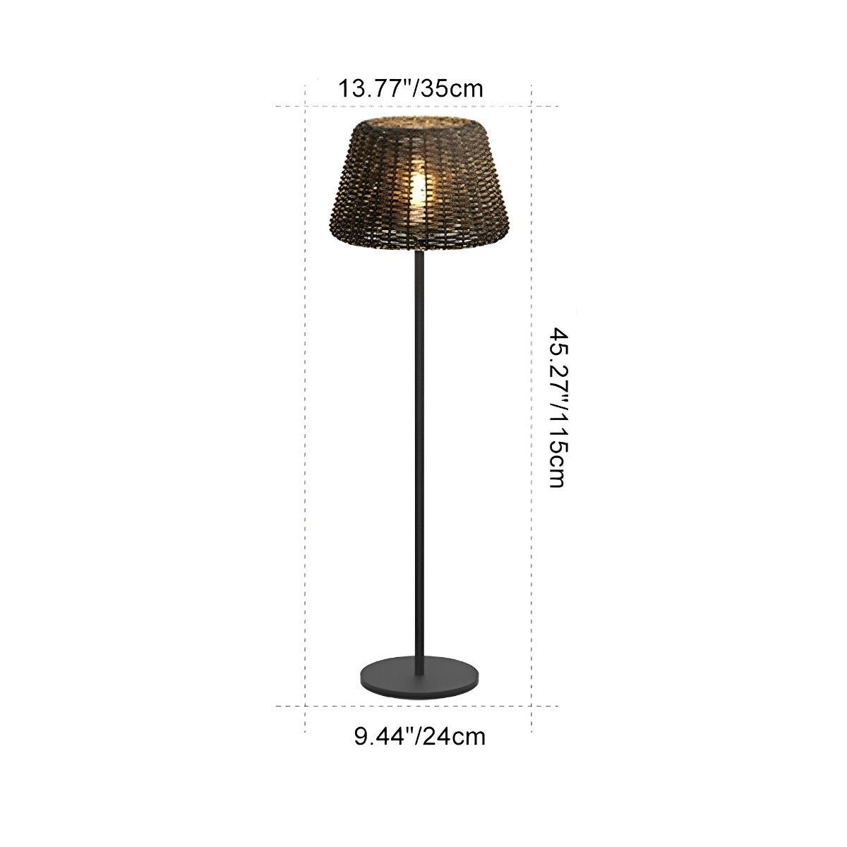 Waterproof Weave Shade LED Outdoor Floor Lamp