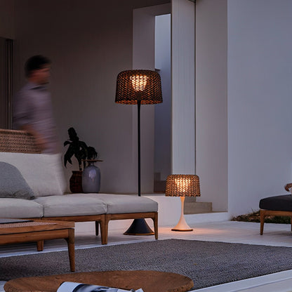 Waterproof Weave Shade LED Outdoor Floor Lamp