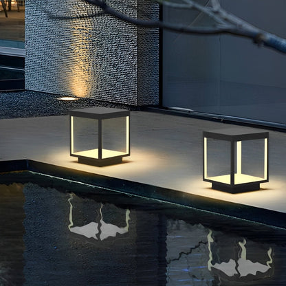 Square Hollow Frame Waterproof LED Courtyard Post Cap Light