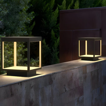 Square Hollow Frame Waterproof LED Courtyard Post Cap Light