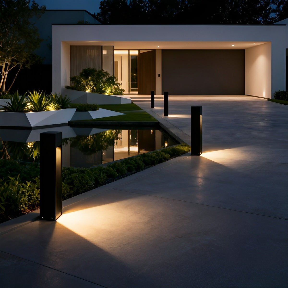 Outdoor Square LED Waterproof Black Pathway Walkway Lights