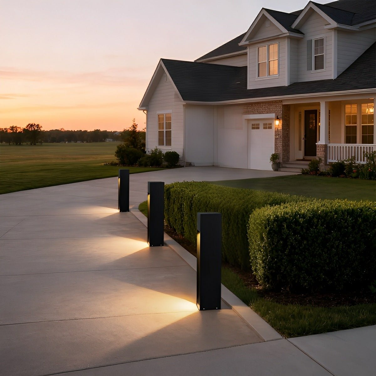 Outdoor Square LED Waterproof Black Pathway Walkway Lights