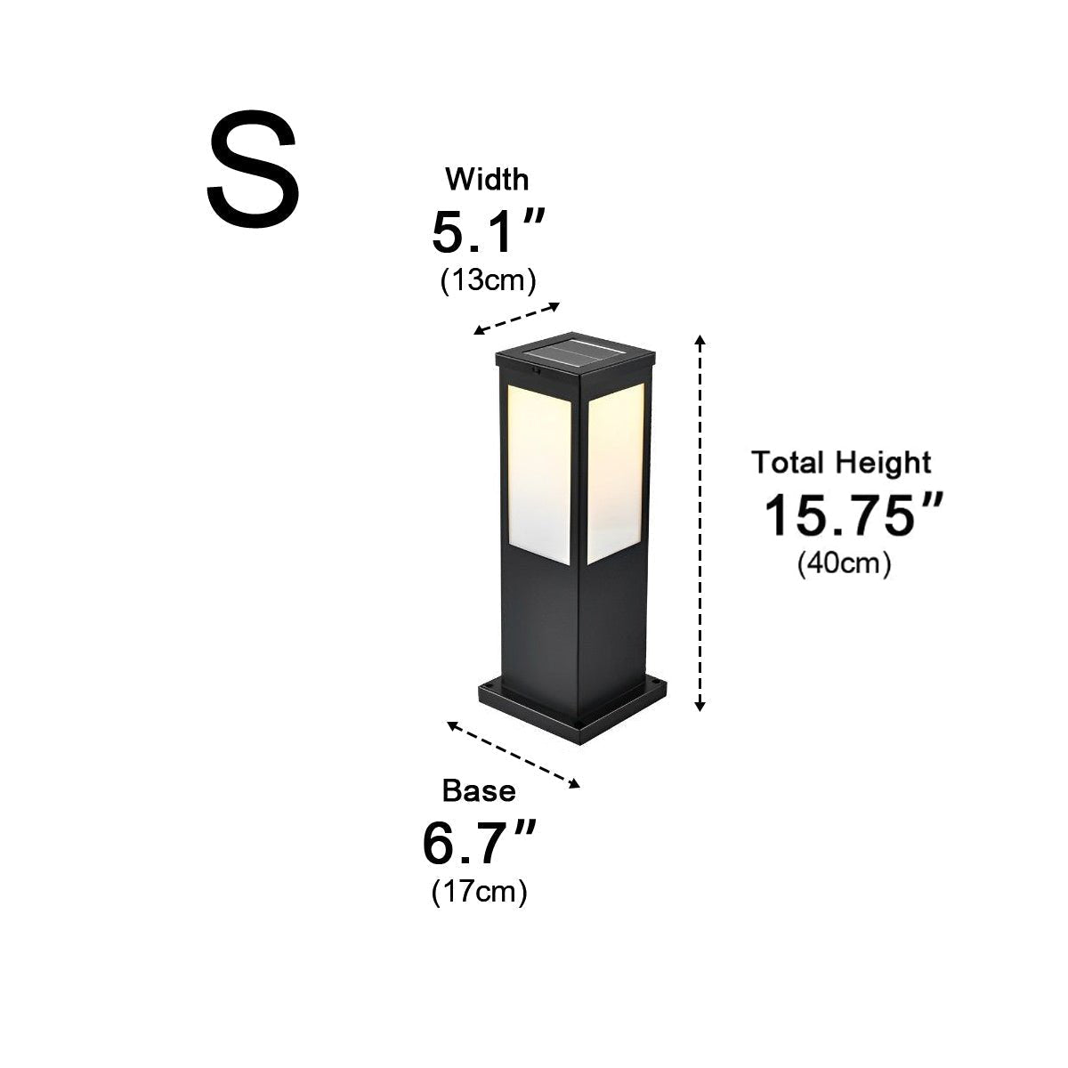 Square Waterproof LED Modern Solar Outdoor Path Lights Post Lights Walkway Lamps