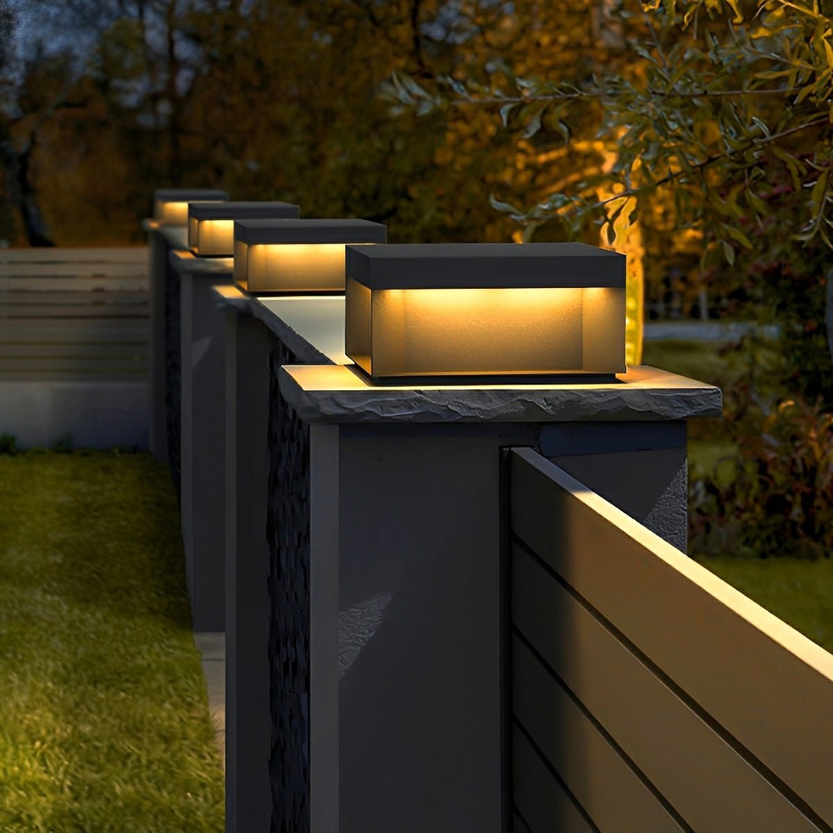 Square Waterproof LED Stainless Steel Post Lights Outdoor Fence Post Cap Lights
