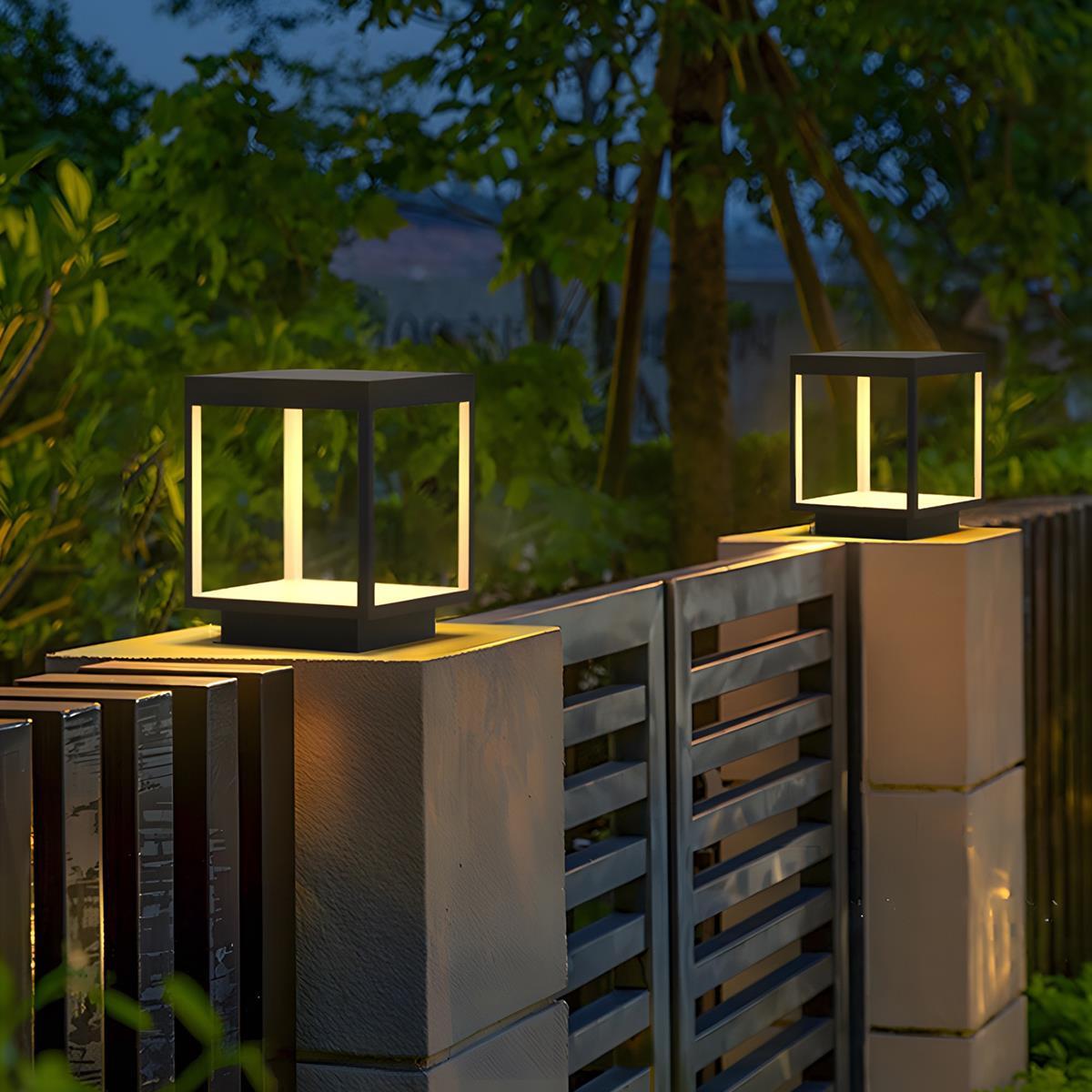 Stainless Steel Waterproof Square Hollow LED Outdoor Post Lights