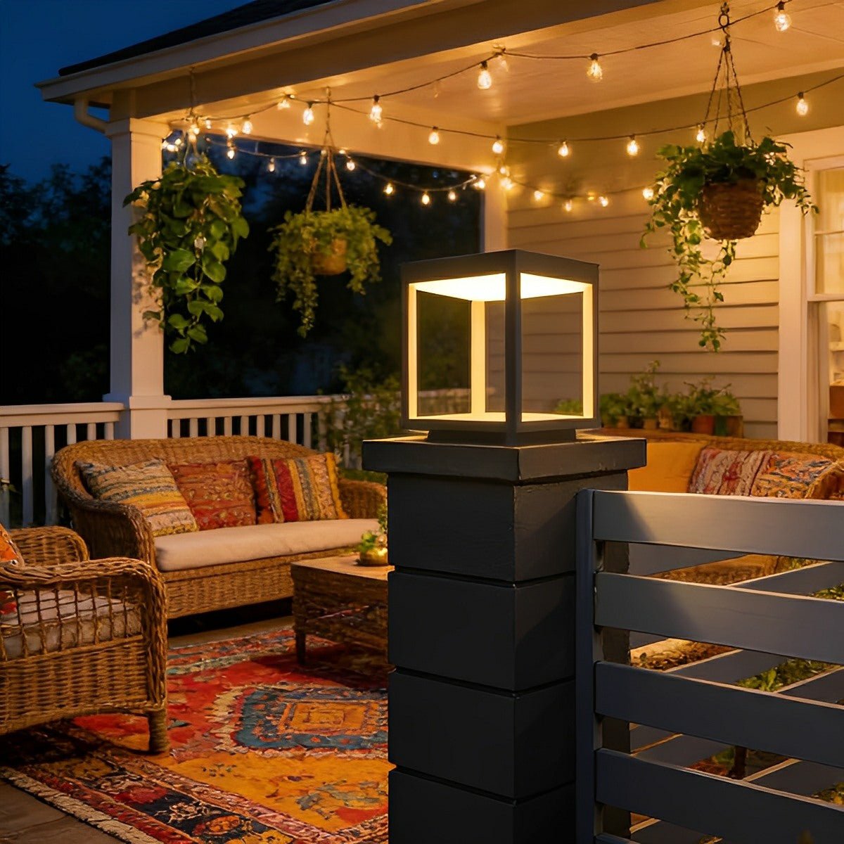 Stainless Steel Waterproof Square Hollow LED Outdoor Post Lights
